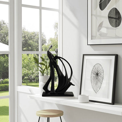 Modern Black Abstract Sculpture – Luxury Table Decor Accent