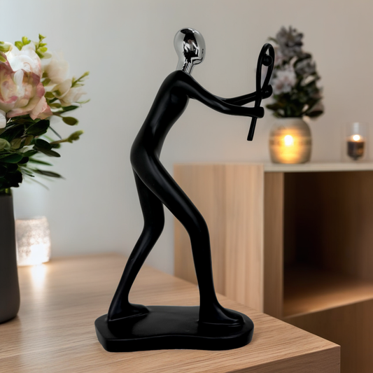 Modern Abstract Fragmented Badminton Player Tabletop Figurine – Contemporary Resin Sports Statue for Home and Office Décor