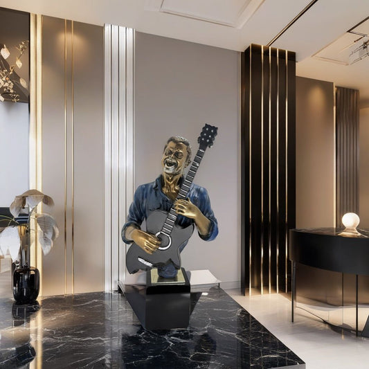 Musician Guitarist Tabletop Bust Statue