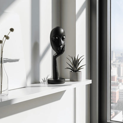 Silent Muse Sculpture – Modern Black Statement Decor